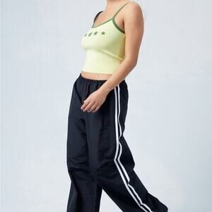PacSun Black and White Track Joggers Relaxed Fit Wide Leg Pants XS